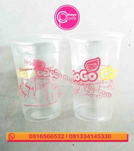 sablon cupplastik tebal 2 warna 