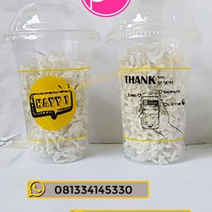 sablon gelas plastik 2 warna