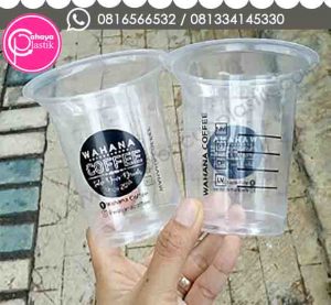 sablon gelas plastik 12 oz 