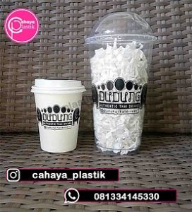 sablon gelas plastik thai tea ice dan thai tea hot