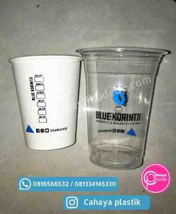 sablon cup plastik es 2 warna dan sablon papercup hot 2 warna 