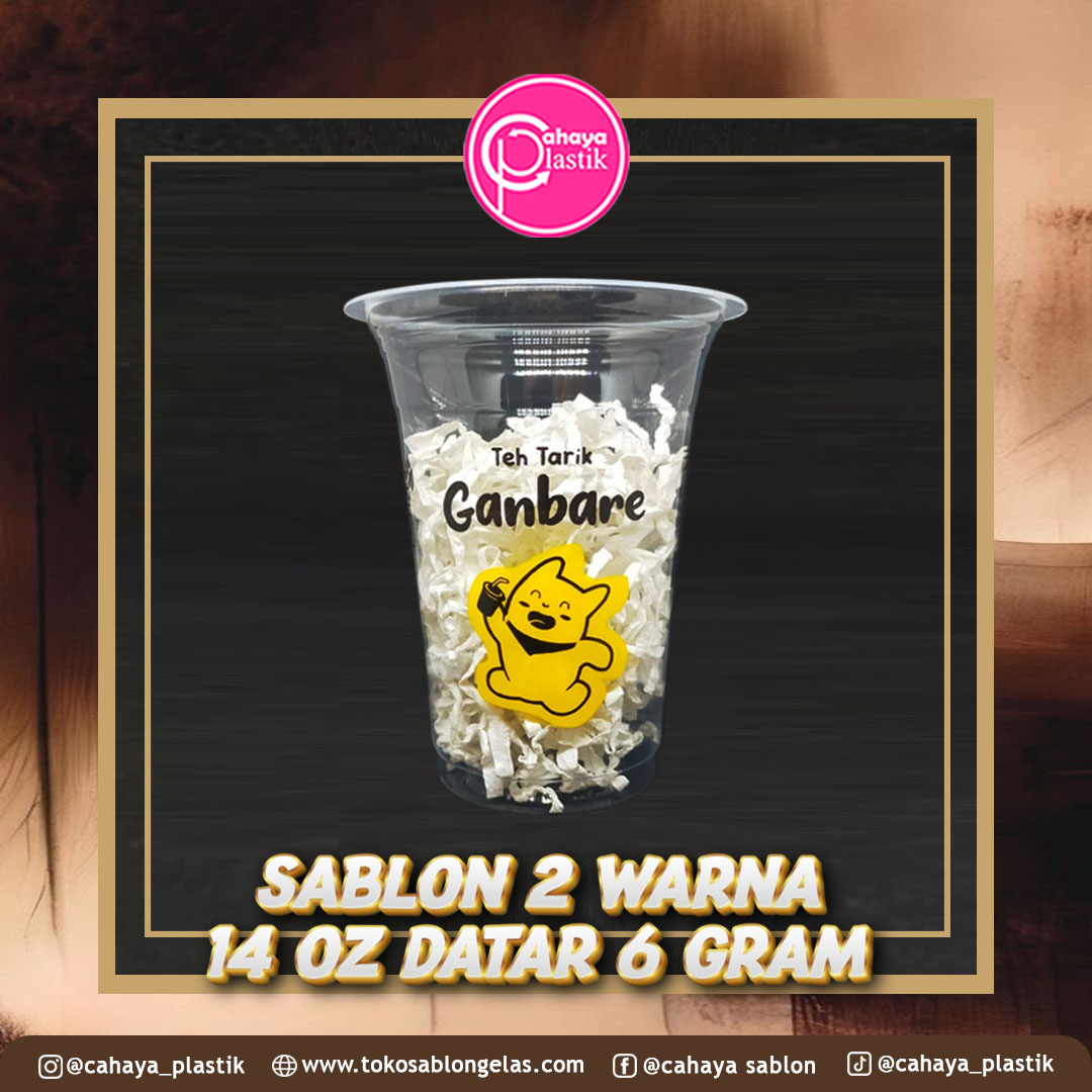 SABLON 2 WARNA GELAS PLASTIK
